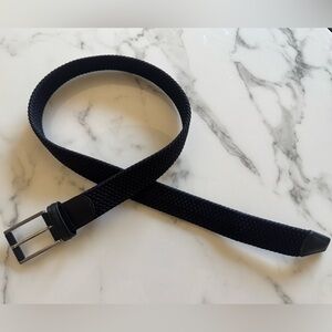 Men's Black Woven Stretch Belt - Unbranded